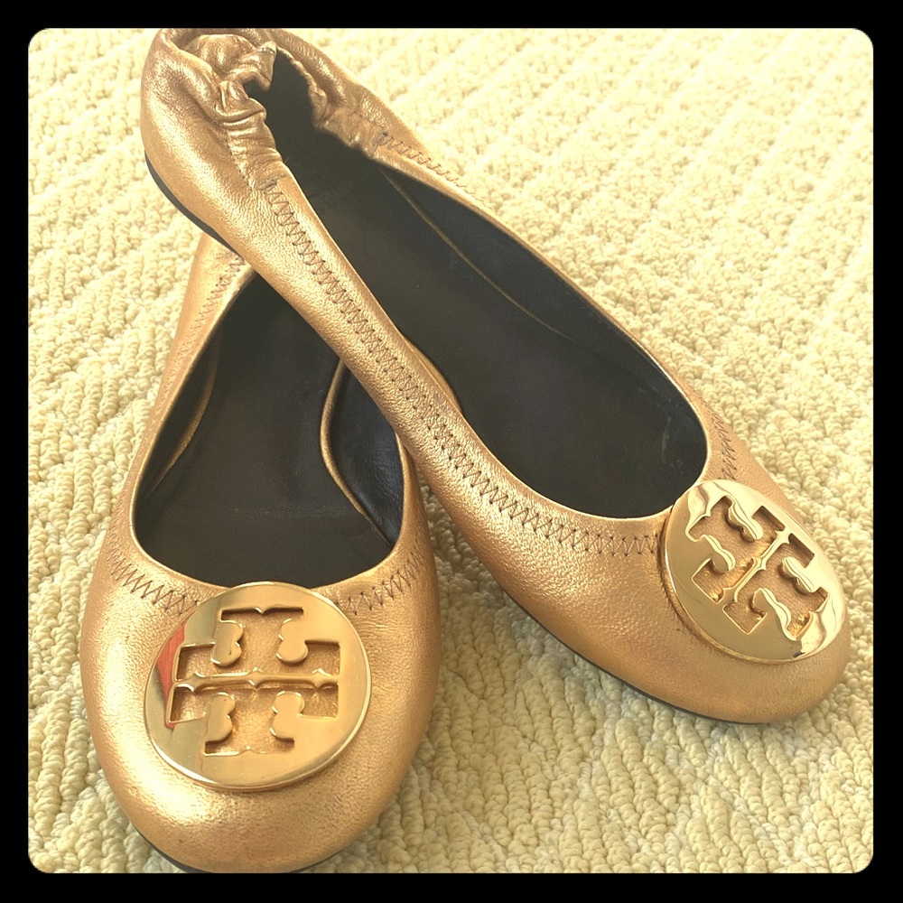 Tory Burch Gold Flats